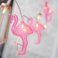 10&apos;lu Pilli Led Flamingo Dekoratif Işık Zinciri Aydınlatma 1,5 Mt