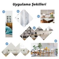 40X40CM KENDİNDEN YAPIŞKANLI ESNEK PVC DUVAR AYNASI PANEL STİCKER ÇIKARTMA