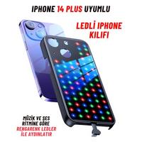 Apple Iphone 14 Plus  Uyumlu Rgb LED Işıklı Siyah Telefon Kılıfı