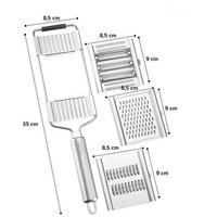 Ayarlanabilir 3 Farklı Başlıklı Tutmalı Sebze Dilimleyici Peynir Rendeleyici Aparat