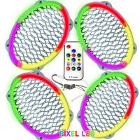 Pixel Ledli Oval Hoparlör Kapak Gümüş 4 Adet Animasyonlu PK-6302