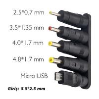 YERLİ ÜRETİM ÇOKLU YEDEK ADAPTÖR UÇ ÇEVİRİCİ (2.5x0.7MM- 4.8x1.7MM- 3.0X1.1MM-4.0X1.7MM- MICRO USB)